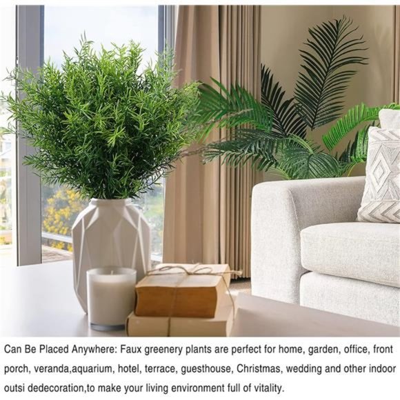 Artificial Plants Flowers Grass Shrubs 8Pack No Fade FauxPlastic Flowers Outdoor - Picture 4 of 7